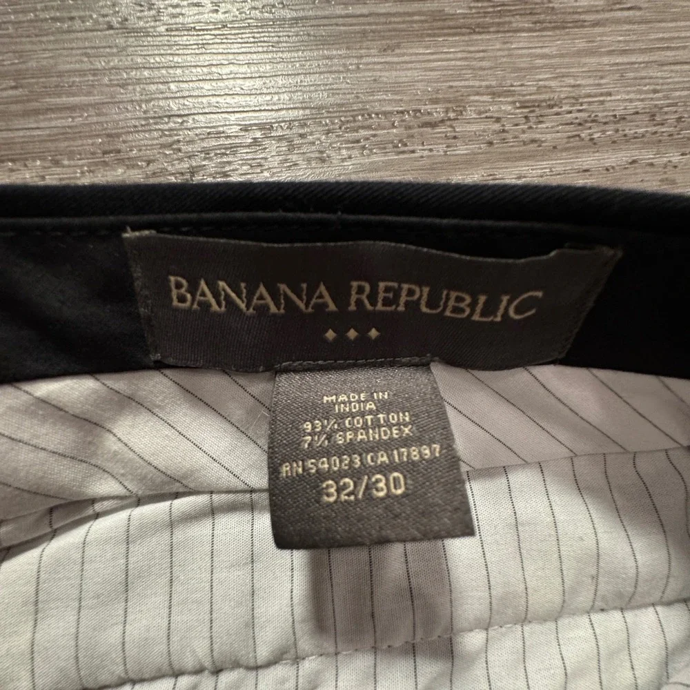 Banana Republic Pants Mens 32 Black Cotton Dress Chinos Business Work 33x29